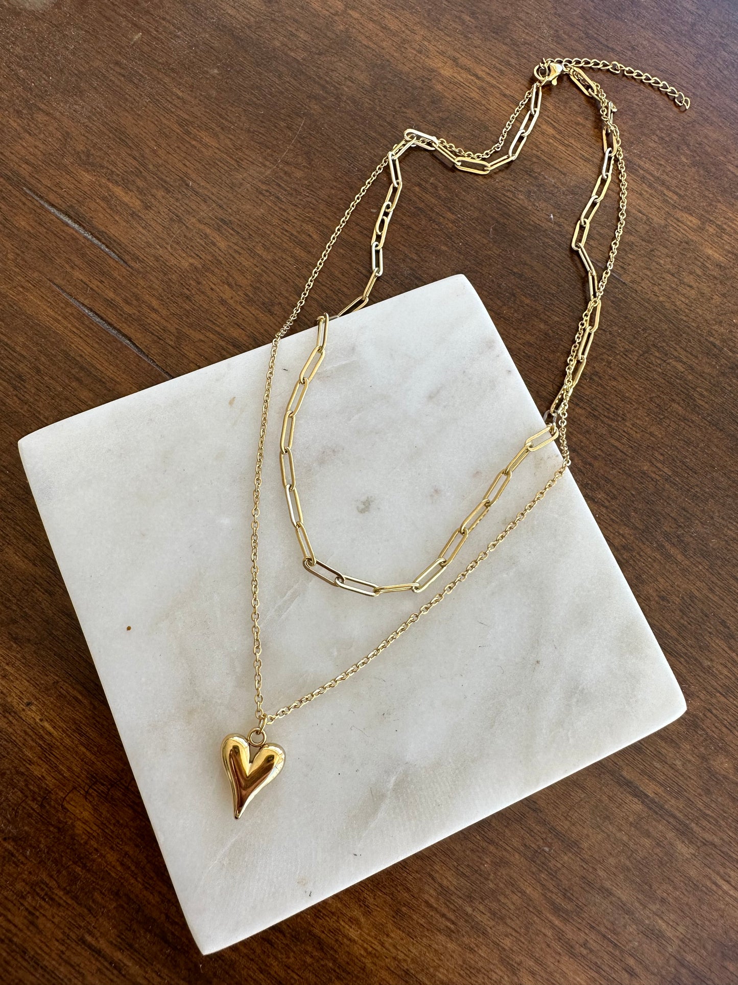 Double Layer Heart Necklace