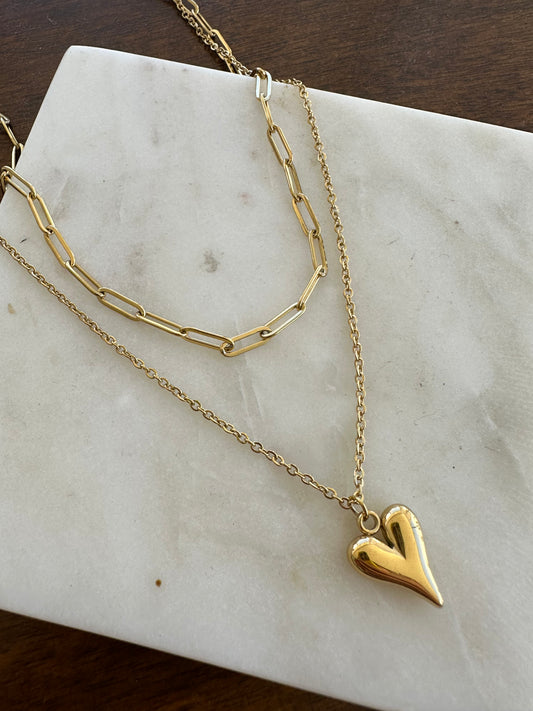 Double Layer Heart Necklace