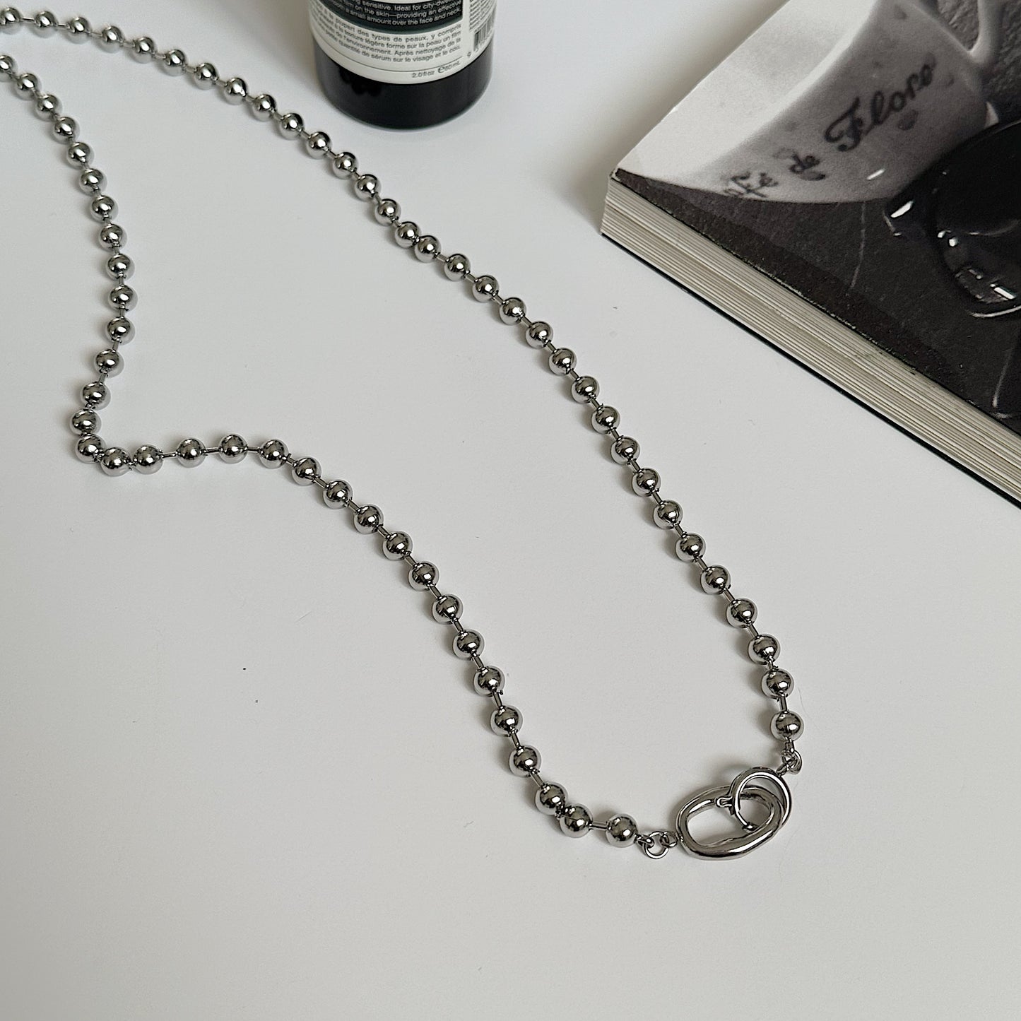 Retro Silver Bead Necklace